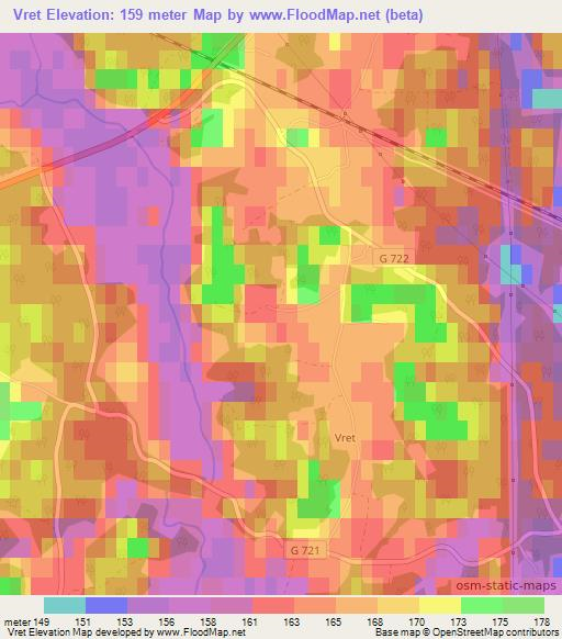 Vret,Sweden Elevation Map