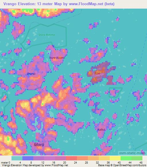 Vrango,Sweden Elevation Map