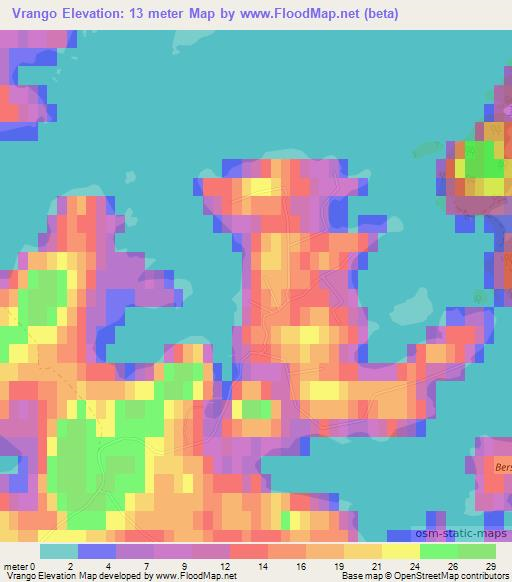 Vrango,Sweden Elevation Map