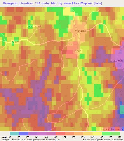 Vrangebo,Sweden Elevation Map