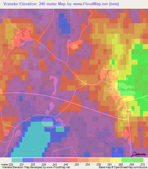 Vraneke,Sweden Elevation Map