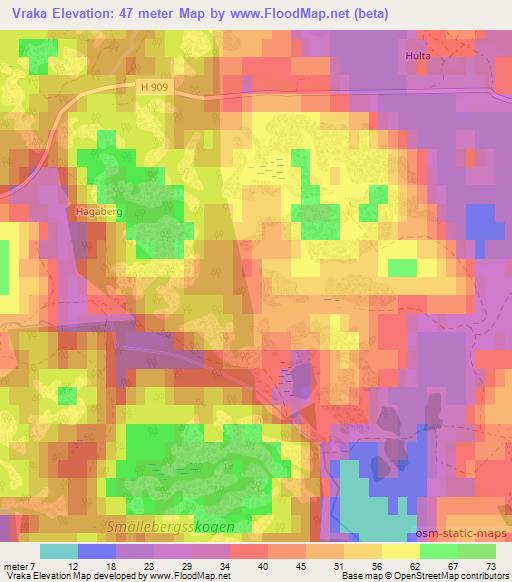 Vraka,Sweden Elevation Map