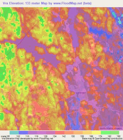 Vra,Sweden Elevation Map