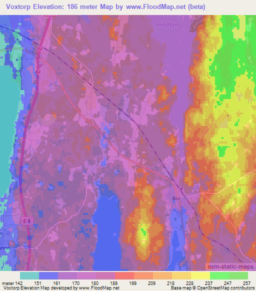 Voxtorp,Sweden Elevation Map