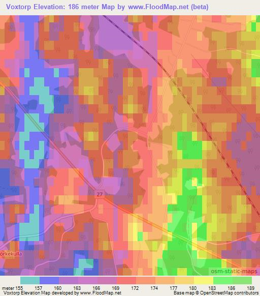 Voxtorp,Sweden Elevation Map