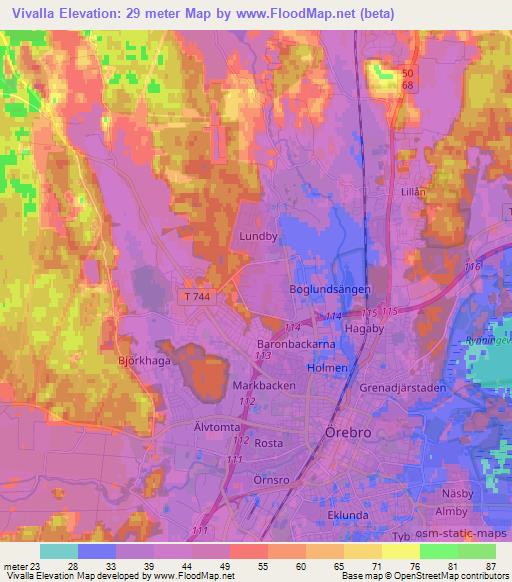 Vivalla,Sweden Elevation Map