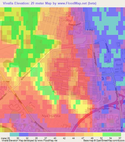 Vivalla,Sweden Elevation Map