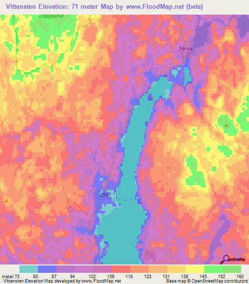 Vittensten,Sweden Elevation Map