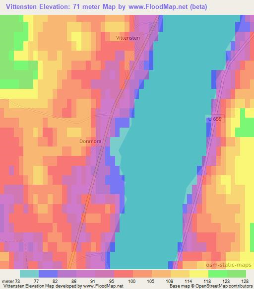 Vittensten,Sweden Elevation Map