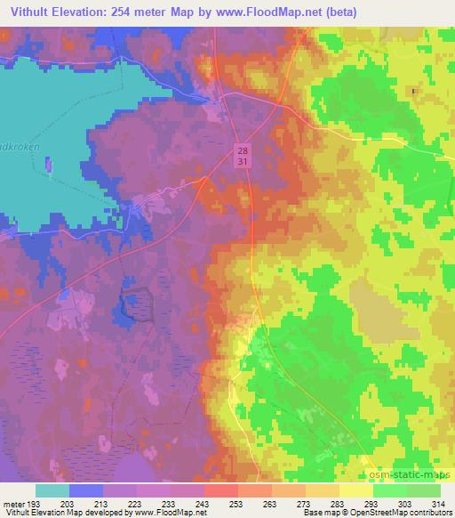 Vithult,Sweden Elevation Map