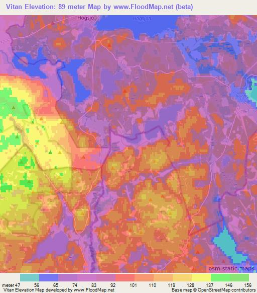 Vitan,Sweden Elevation Map