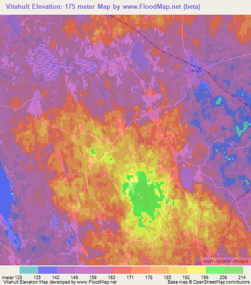 Vitahult,Sweden Elevation Map