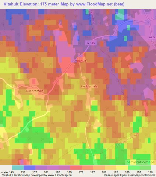 Vitahult,Sweden Elevation Map