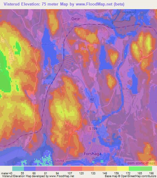 Visterud,Sweden Elevation Map