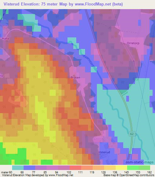 Visterud,Sweden Elevation Map