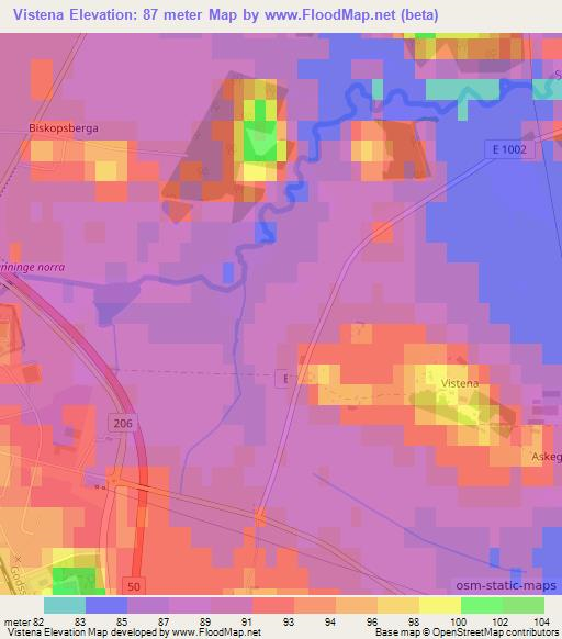 Vistena,Sweden Elevation Map