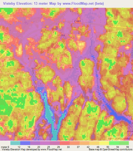 Visteby,Sweden Elevation Map