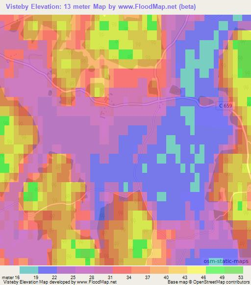 Visteby,Sweden Elevation Map