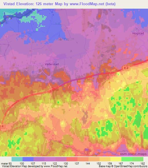 Vistad,Sweden Elevation Map