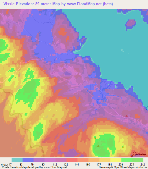 Vissle,Sweden Elevation Map