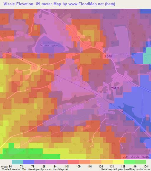 Vissle,Sweden Elevation Map