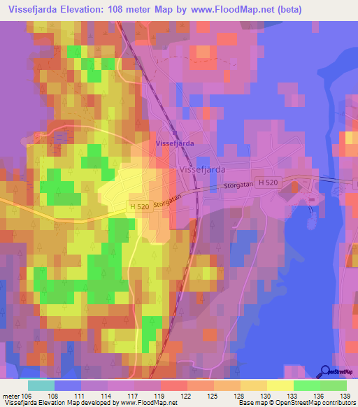 Vissefjarda,Sweden Elevation Map