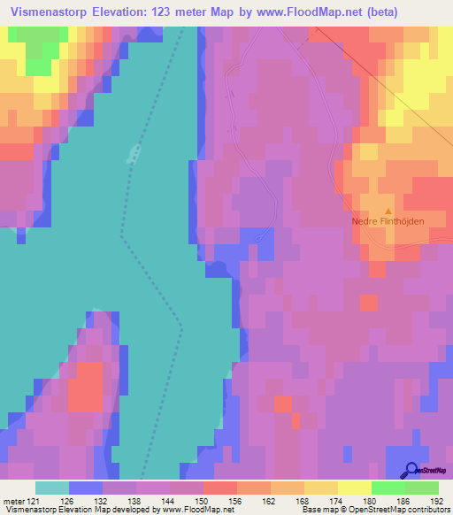 Vismenastorp,Sweden Elevation Map