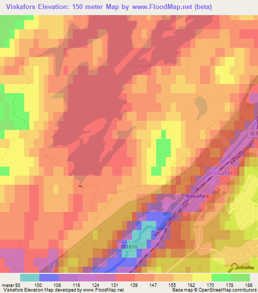 Viskafors,Sweden Elevation Map