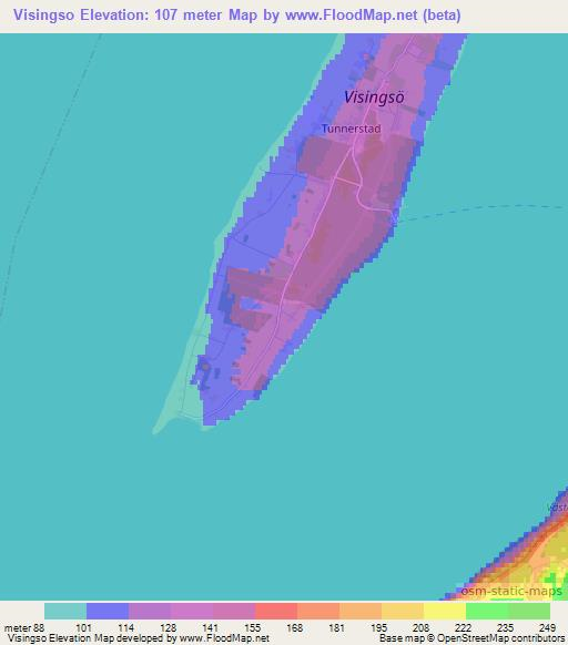 Visingso,Sweden Elevation Map