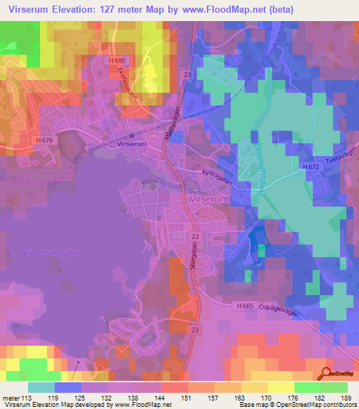 Virserum,Sweden Elevation Map