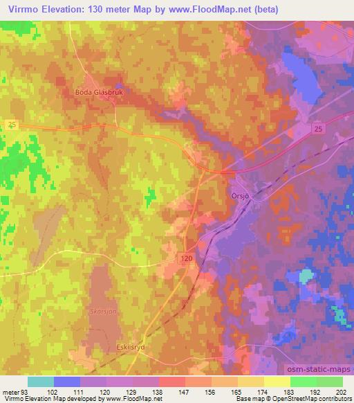 Virrmo,Sweden Elevation Map