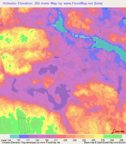 Virkesbo,Sweden Elevation Map