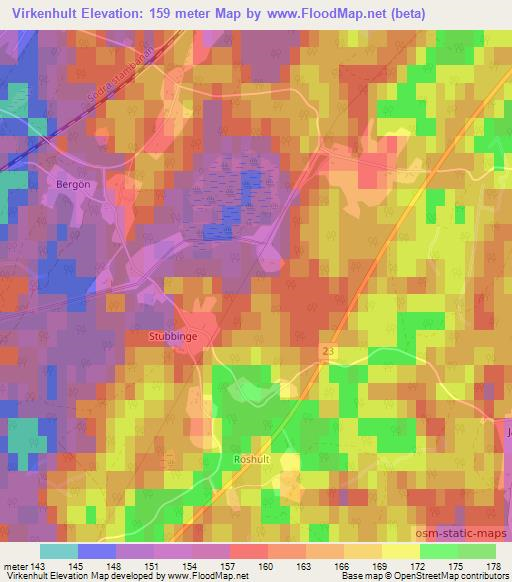 Virkenhult,Sweden Elevation Map