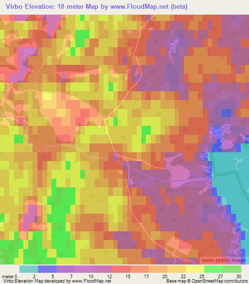 Virbo,Sweden Elevation Map