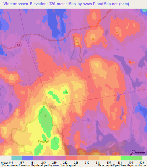 Vintermossen,Sweden Elevation Map