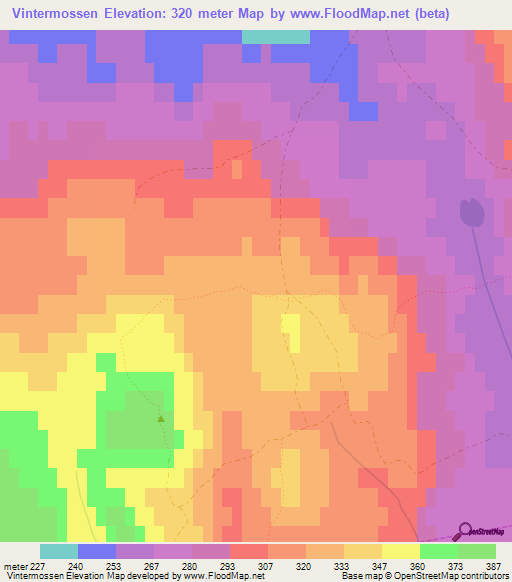 Vintermossen,Sweden Elevation Map