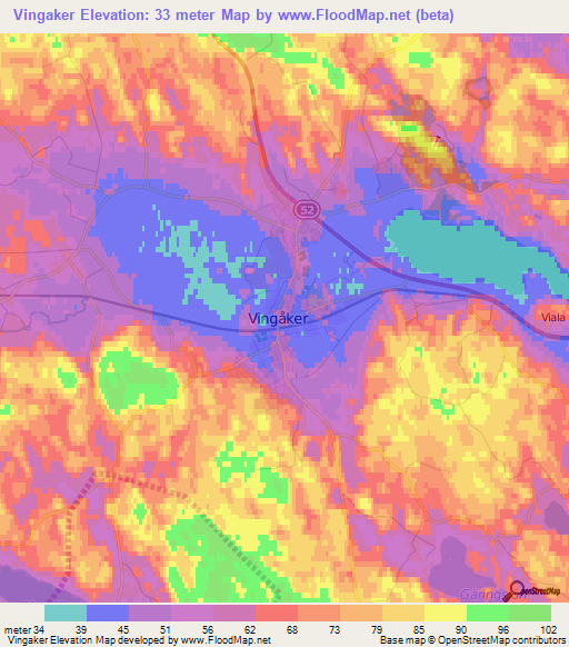 Vingaker,Sweden Elevation Map