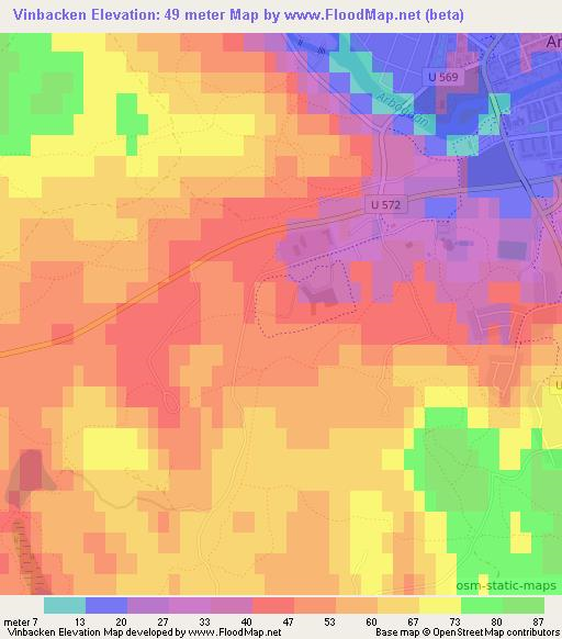 Vinbacken,Sweden Elevation Map