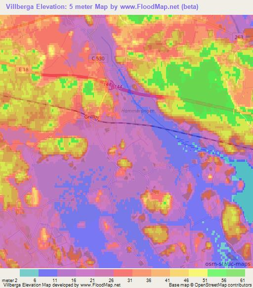 Villberga,Sweden Elevation Map