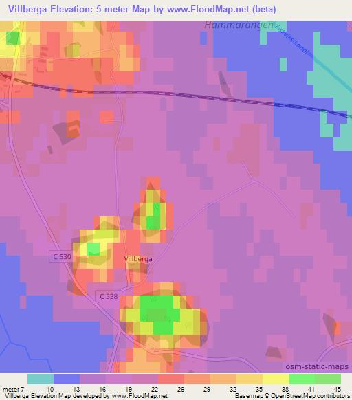 Villberga,Sweden Elevation Map