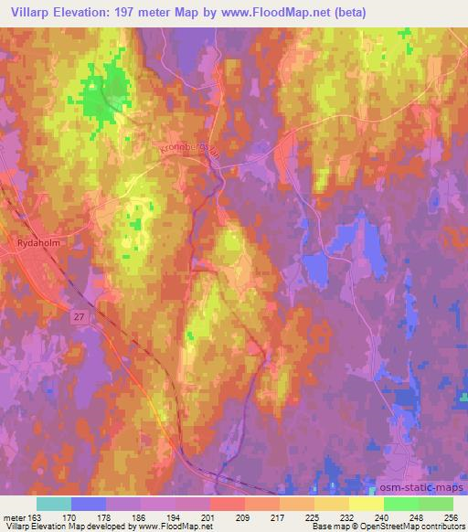 Villarp,Sweden Elevation Map