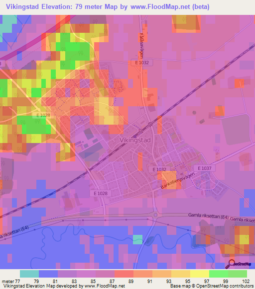 Vikingstad,Sweden Elevation Map