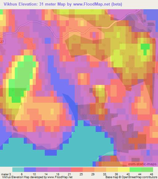 Vikhus,Sweden Elevation Map