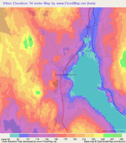 Viken,Sweden Elevation Map