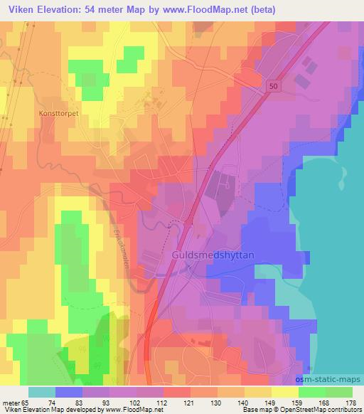 Viken,Sweden Elevation Map