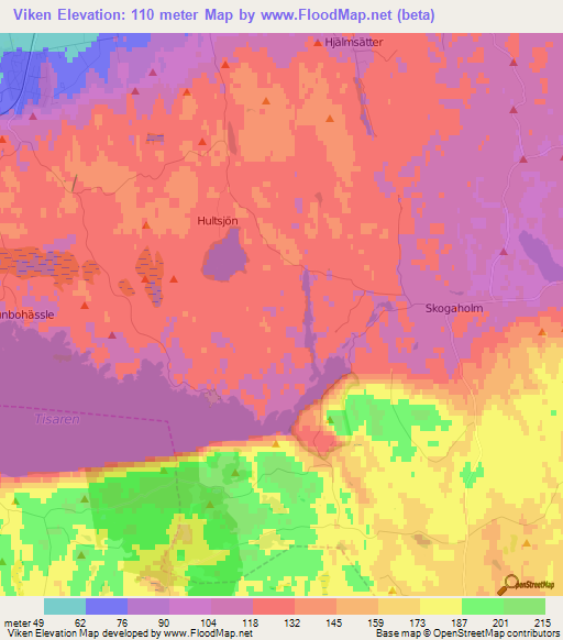 Viken,Sweden Elevation Map