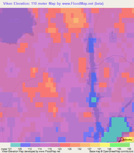 Viken,Sweden Elevation Map