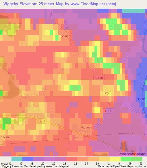 Viggeby,Sweden Elevation Map