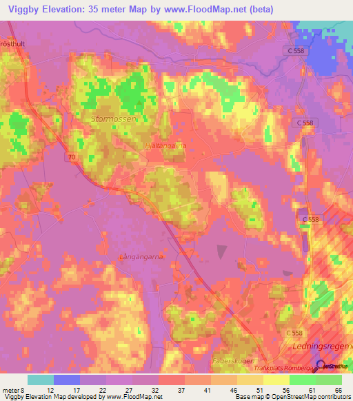 Viggby,Sweden Elevation Map