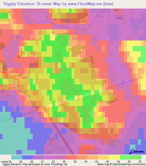 Viggby,Sweden Elevation Map